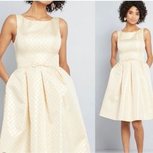 Liza Luxe Polka Dot Bow large l ModCloth Yellow cocktail Dress